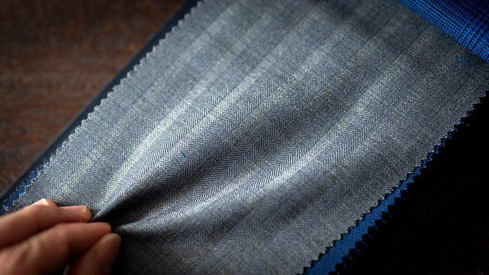 【A様のご依頼】SCABAL “SAVILE ROW” 変形ヘリンボーンのグレースーツ