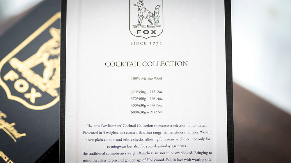 【COCKTAIL COLLECTION (カクテルコレクション)】FOX BROTHERS が考える現代のセレモニーシーンの装いに