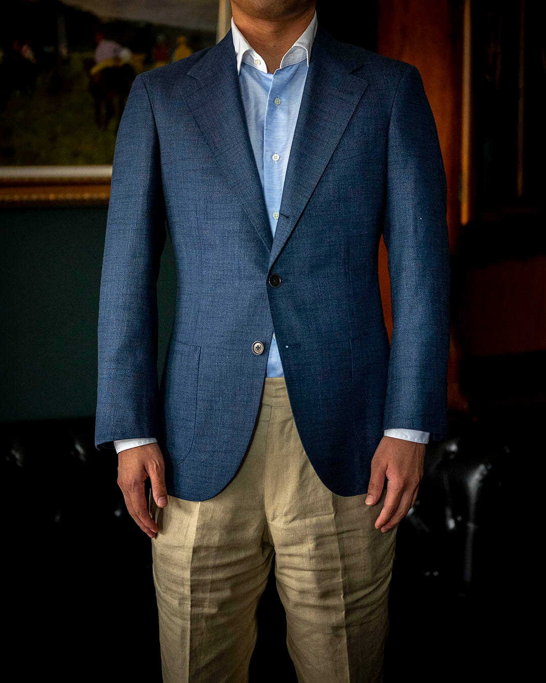 【T様 仕上がり例】DORMEUIL NATURALS の春夏ネイビージャケット｜ 奥行きのある色味 & 軽い着心地