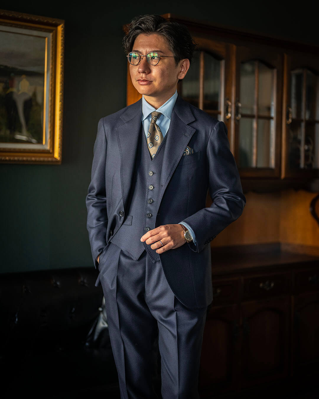 【鳥形の私物】英国製300gマットウーステッドでつくる三つ揃いのオーダースーツ