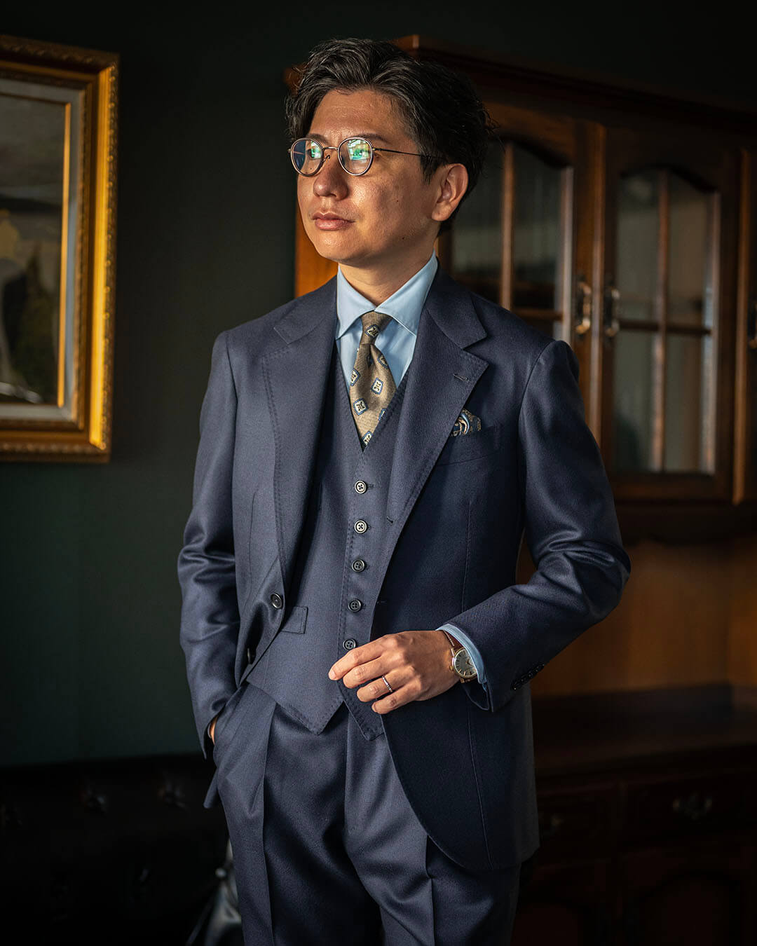 【鳥形の私物】英国製300gマットウーステッドでつくる三つ揃いのオーダースーツ