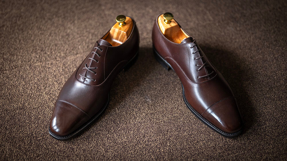 【オーダーシューズ仕上がり】ボックスカーフでお作りした2足のストレートチップ