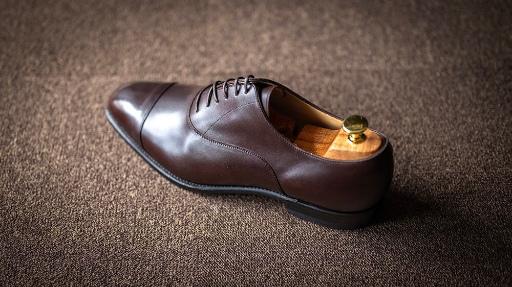 【オーダーシューズ仕上がり】ボックスカーフでお作りした2足のストレートチップ