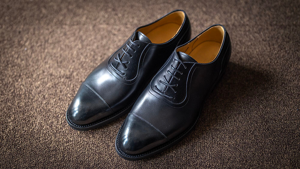 【オーダーシューズ仕上がり】ボックスカーフでお作りした2足のストレートチップ