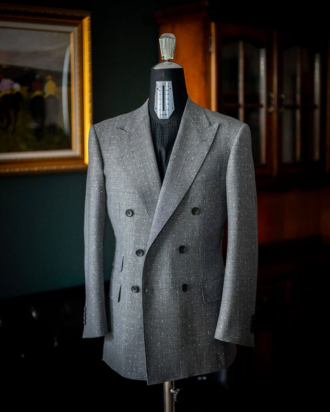 【姫路市のS様】ネップの効いたグレンチェック生地のオーダースーツ