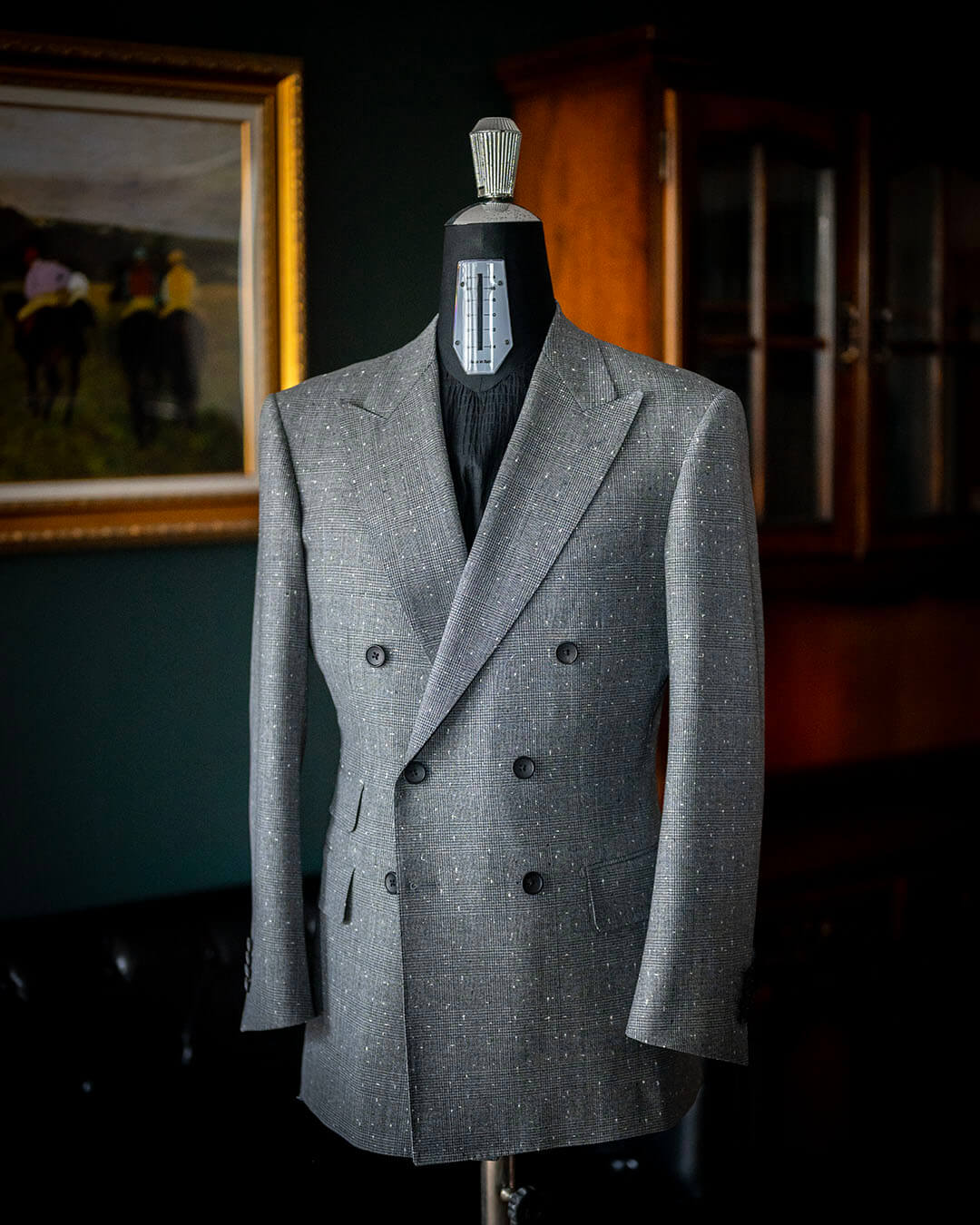 【姫路市のS様】ネップの効いたグレンチェック生地のオーダースーツ